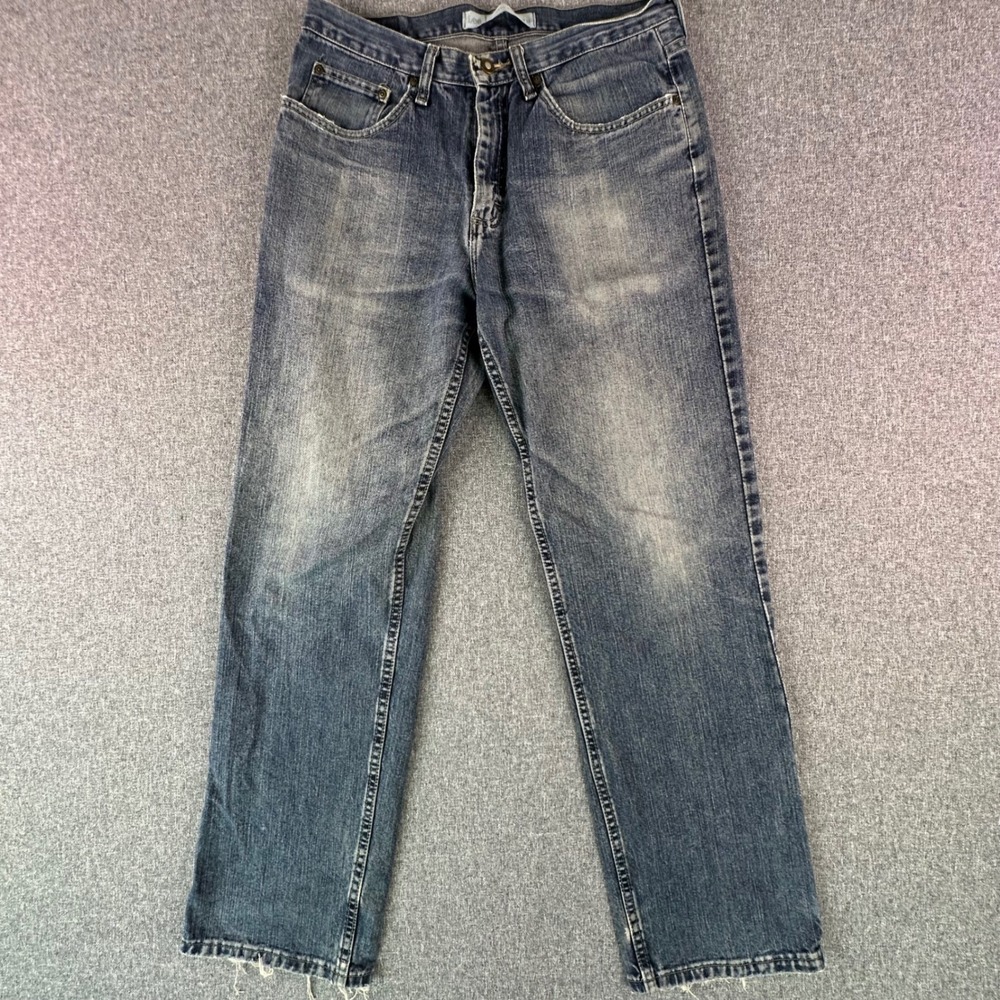 Lee Jeans Mens 32 Relaxed Straight Leg Blue 2005510 Medium Wash Cotton Denim